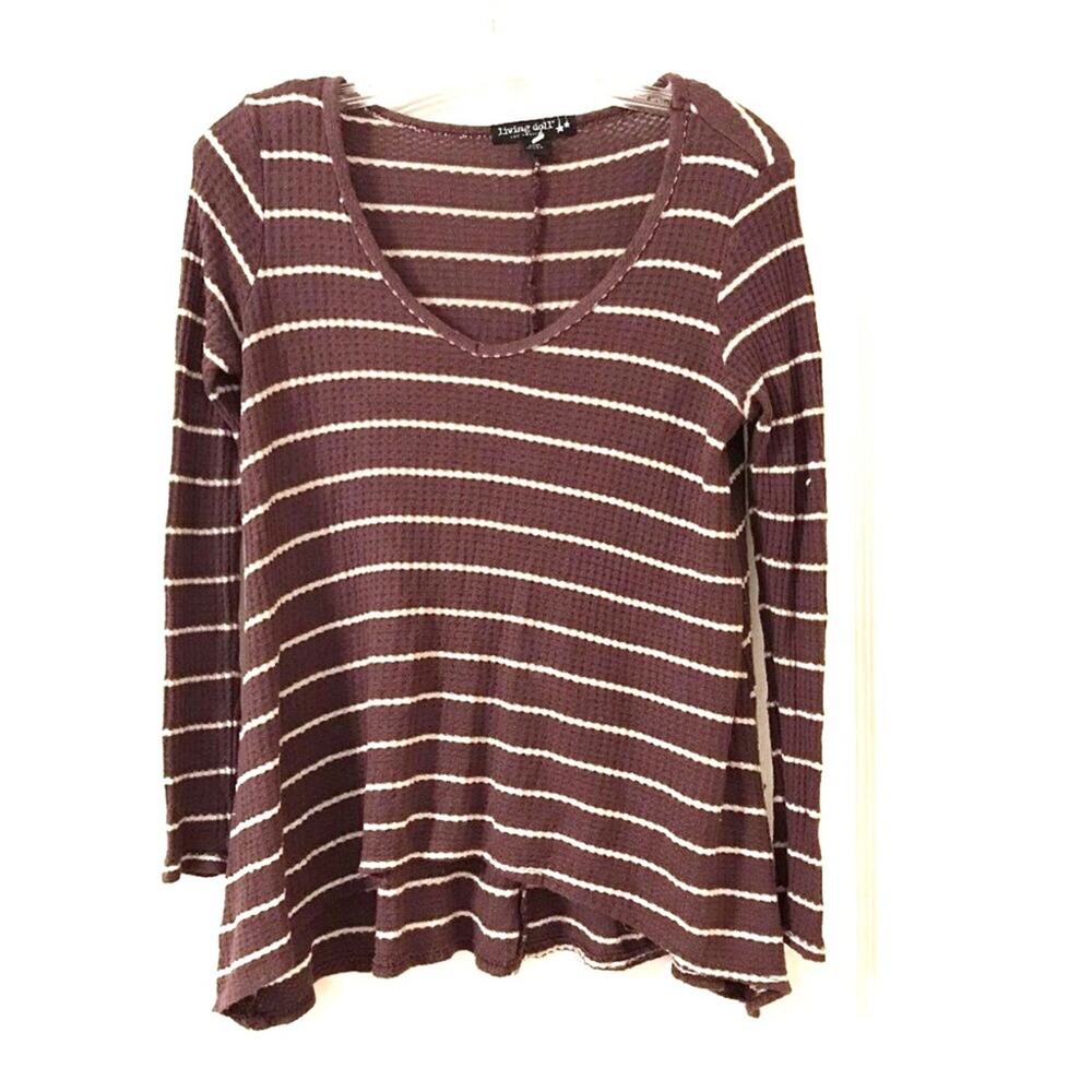 Living Doll Pullover Plum Striped Top